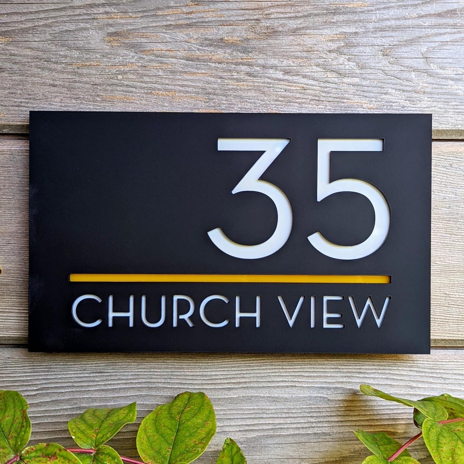 Name plate for home entrance Personalized Name Plate with 3D Letters - Haoser